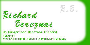 richard bereznai business card
